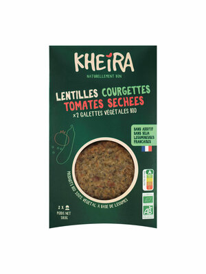 Galettes lentilles courgette tomates sechées