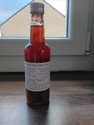 Sirop de cerise fraise allégé en sucre
