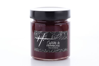 Confiture de framboise à la rose de damas