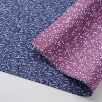 Furoshiki double face bleu et violet 70cm