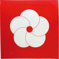 Furoshiki rouge fleur blanche 70cm