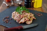 Emincé porc bio mariné (thym citron) - 1kg