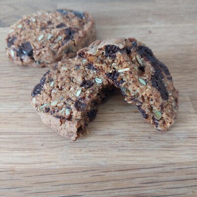 Cookies aux graines et chocolat noir 72%