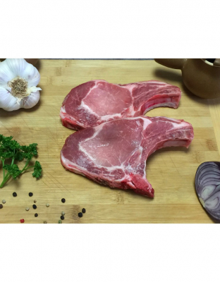 Cotes échine (2) de porc noir gascon