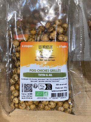 Pois chiches grillés « thym-ail »