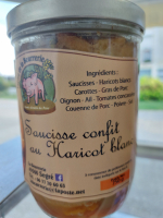 Saucisses confites aux haricots blancs