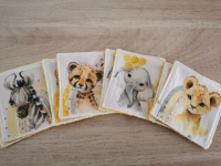 Carrés lavables 'animaux savane'