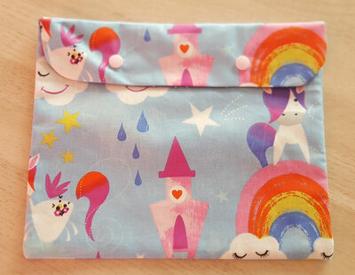 Grande pochette plate 'licornes'