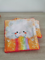 Carrés lavables 'arc en ciel'