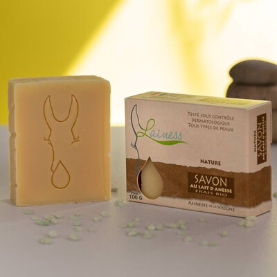 Savon surgras au lait d'ânesse nature 100g