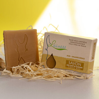Savon surgras au lait d'ânesse miel 100g