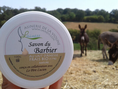 Savon du barbier au lait d'ânesse nature 100g