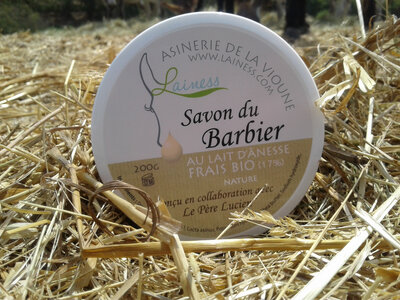Savon du barbier au lait d'ânesse nature 200g