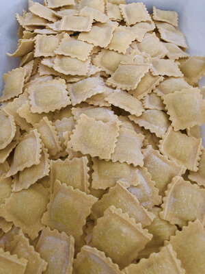 Raviolis poivrons/parmesan/noix de cajou