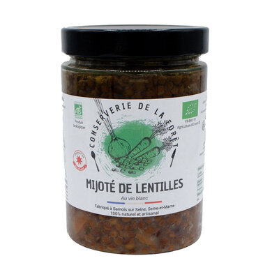 Mijoté de lentilles au vin blanc