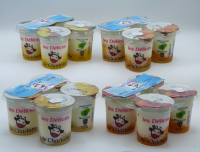 Yaourt brassé sur lit de fruits exotiques