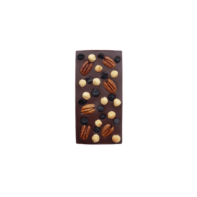 Tablette pécan, myrtille, noisette