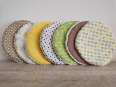 Disques lavables 'coeurs pastels'
