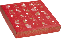 Calendrier de l'avent 'carré rouge-doré'