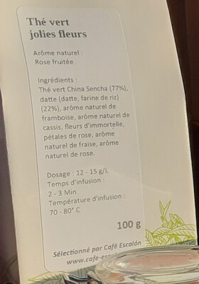 Thé vert jolies fleurs