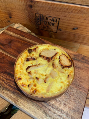 Quiche poulet curry et poivrons