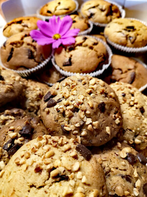 Cookies noir/ noisettes grillées