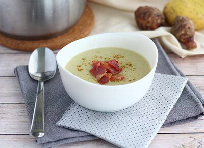 Velouté de topi-bacon