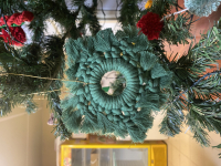 Flocon de neige en macramé vert