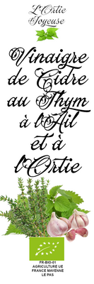 Vinaigre de cidre thym ail ortie
