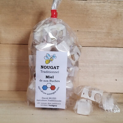 Nougat blanc traditionnel en papillotes