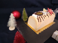 Bûche caramel au beurre salé / poire