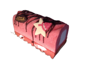 Bûche fraise - citron jaune
