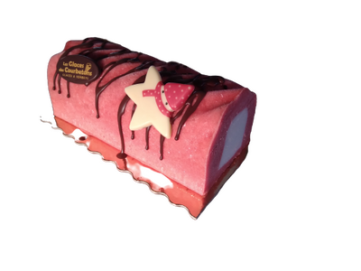 Bûche fraise - citron jaune