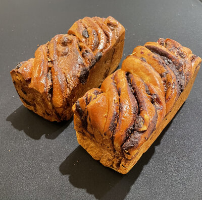 Babka ganache chocolat - noisettes