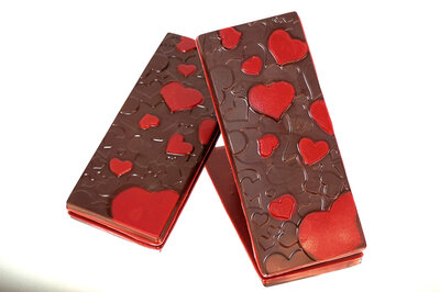 Tablette st valentin chocolat noir/framboise