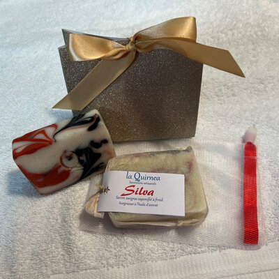 Pochon cadeau silva + sachet fleur de douche