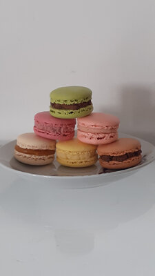 Macaron menthe chocolat.
