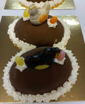 Oeuf de pâques glacé chocolat/rocher