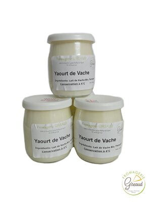 4 yaourts de vache lait bio