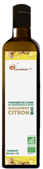 Vinaigre de cidre gingembre citron 750 ml