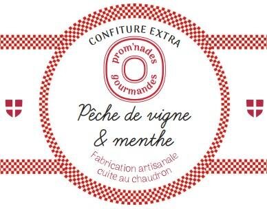 Confiture pêche de vigne et menthe de france