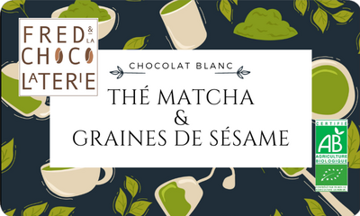 Chocolat au thé matcha et au sésame