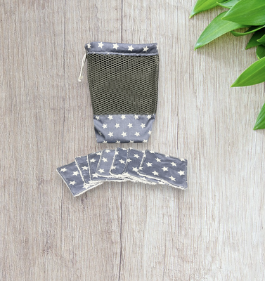 Filet de lavage avec ses 7 lingettes gris