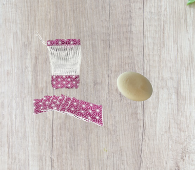 Pack démaquillant solide, filet, lingettes f
