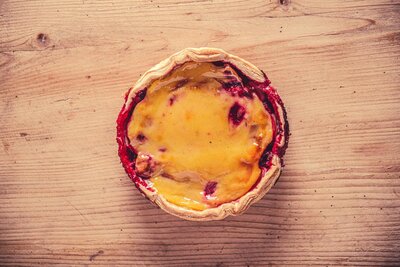Flan pâtissier aux framboises