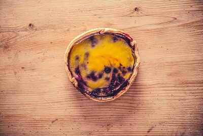 Flan pâtissier aux myrtilles