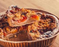 Crumble pêche abricot