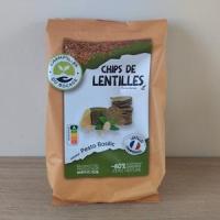 Chips de lentilles 'pesto basilic'