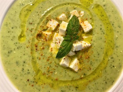 Soupe froide courgettes/feta