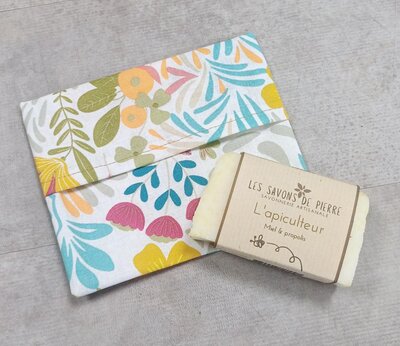 Etui voyage pour savon fleurs